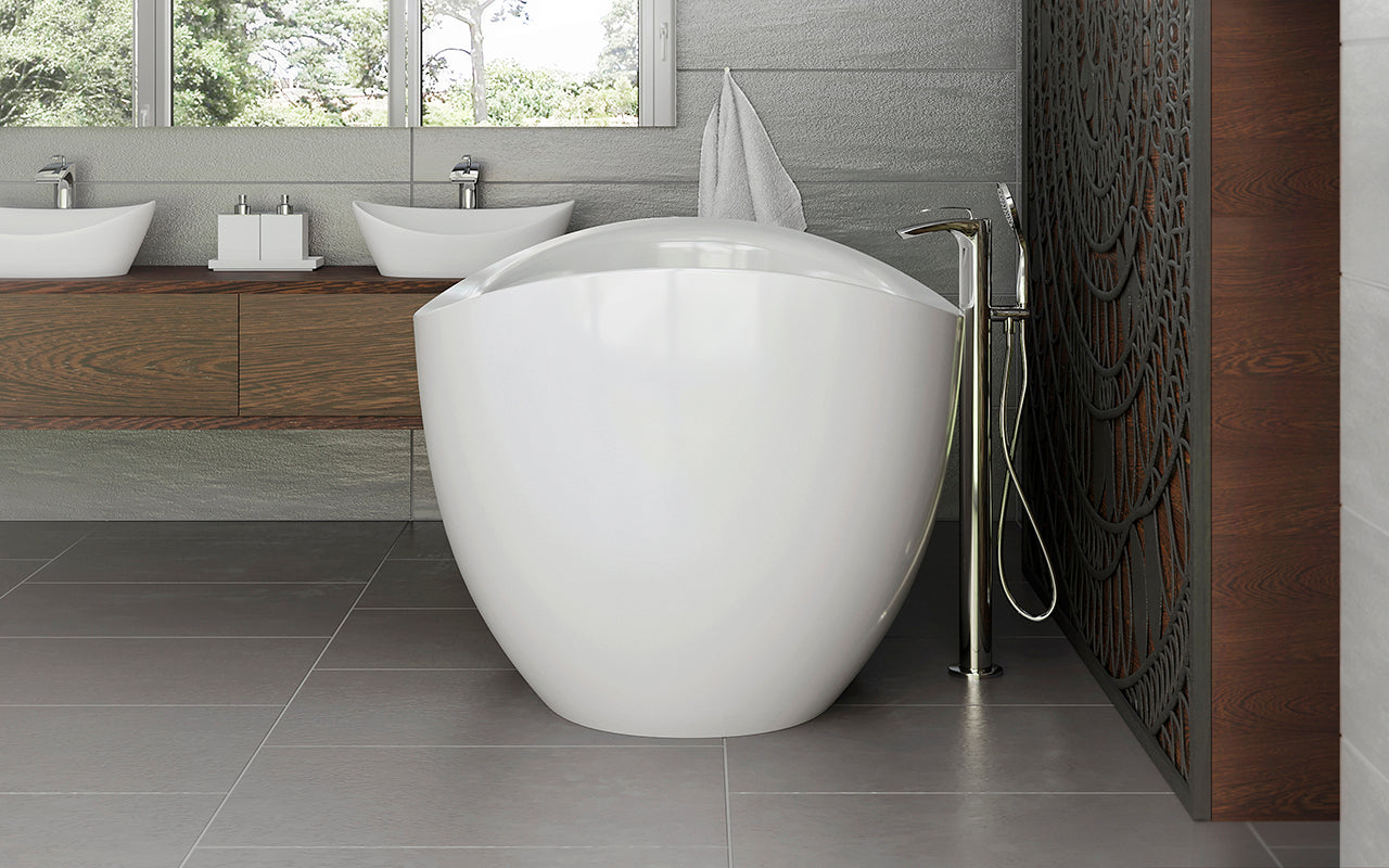 Lillian Mini-Wht Freestanding DurateX Bathtub Gloss