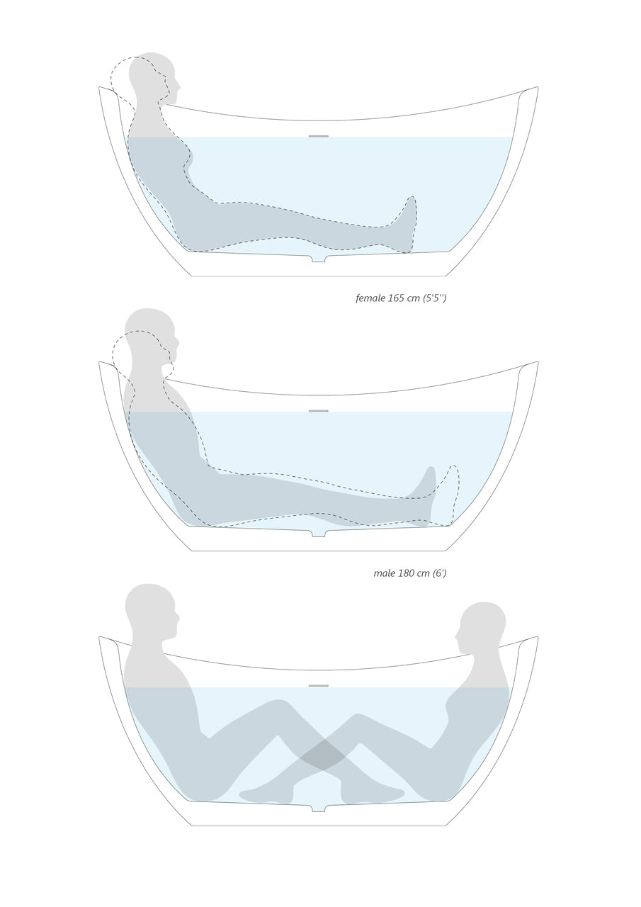 Lillian Blck-Wht Freestanding Stone Bathtub