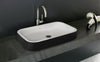 Solace-A Black-Wht Rectangular Stone Vessel Sink