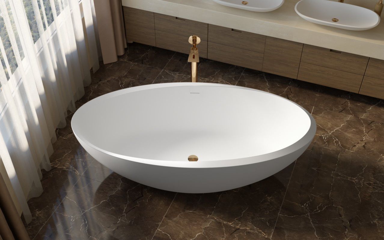 Illusion-Wht Stone Bathtub