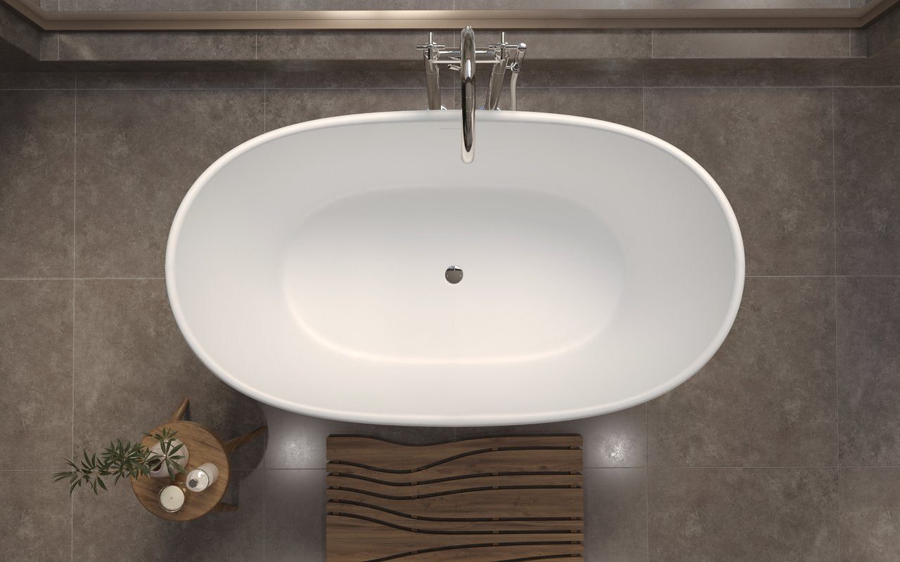 Aquatica Luna Purescape 748M 61.25" Matte White Freestanding Solid Surface Bathtub