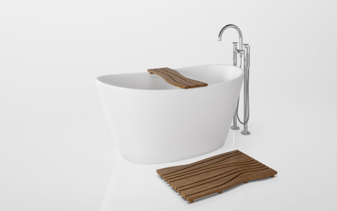 Aquatica Luna Purescape 748M 61.25" Matte White Freestanding Solid Surface Bathtub