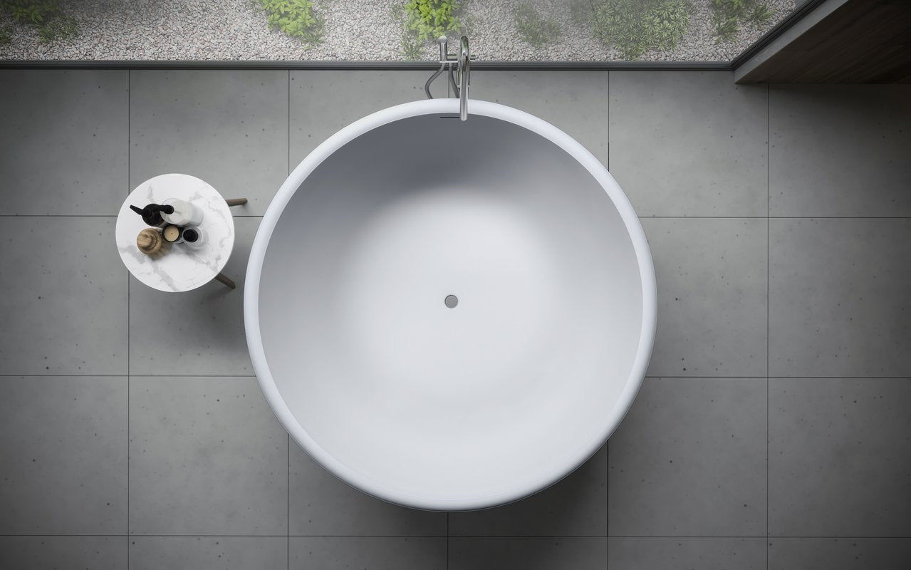 Aura Mini White Stone Bathtub