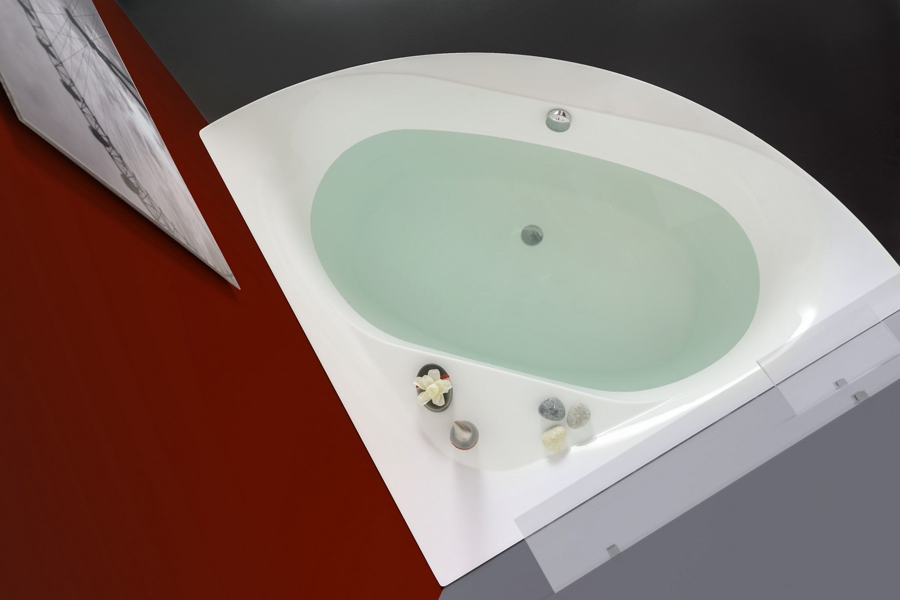 Aquatica Olivia-B White Small Acrylic Corner Freestanding Soaking Bathtub