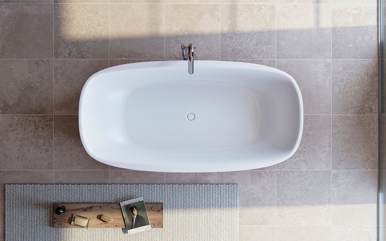 Aquatica Coletta White Freestanding Solid Surface Bathtub