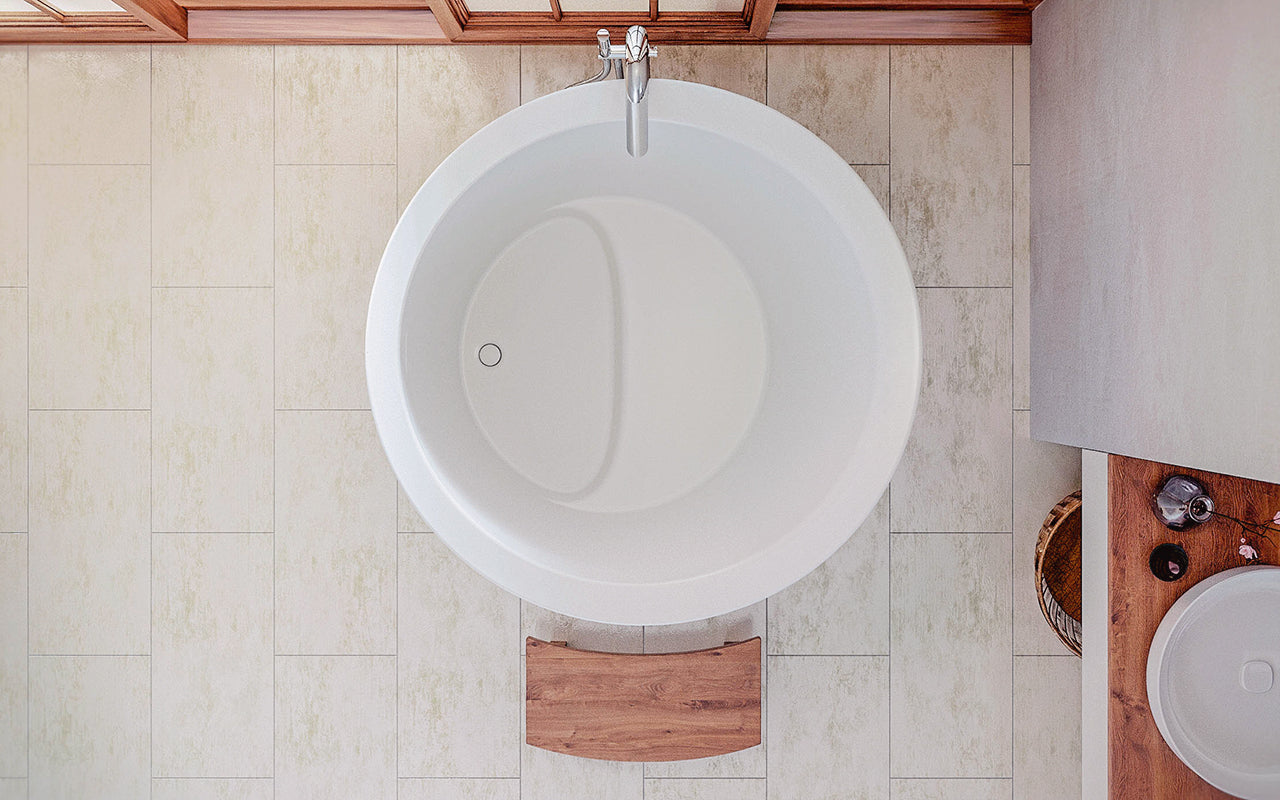 Black and White True Ofuro Japanese Soaking Tub 43"