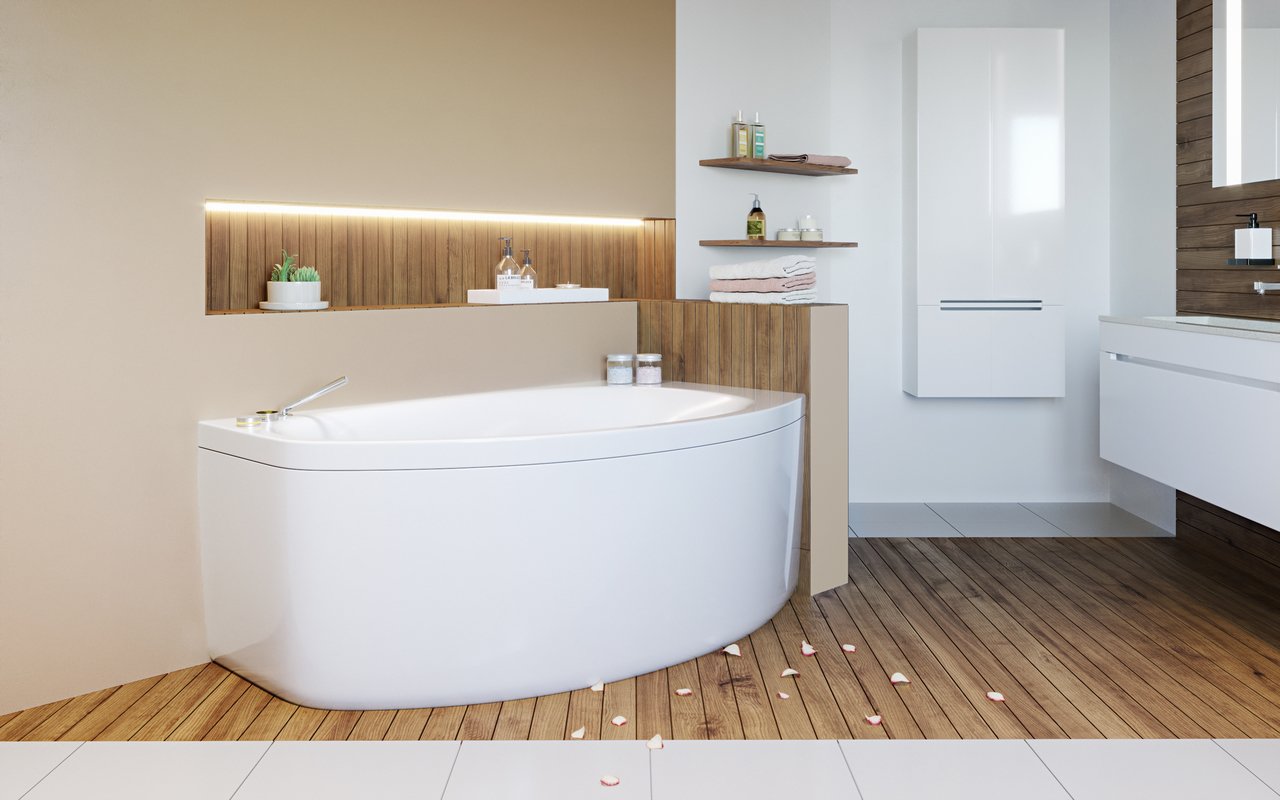Anette-B-L Corner Acrylic Bathtub