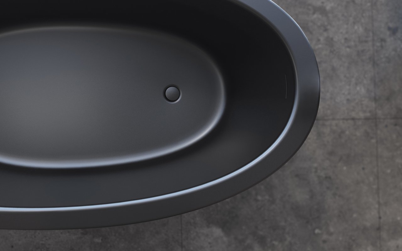Emmanuelle 2 Black Freestanding AquateX Bathtub