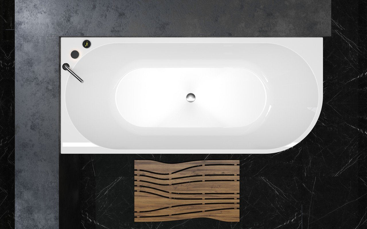 Purescape 118-R Corner Freestanding Bathtub