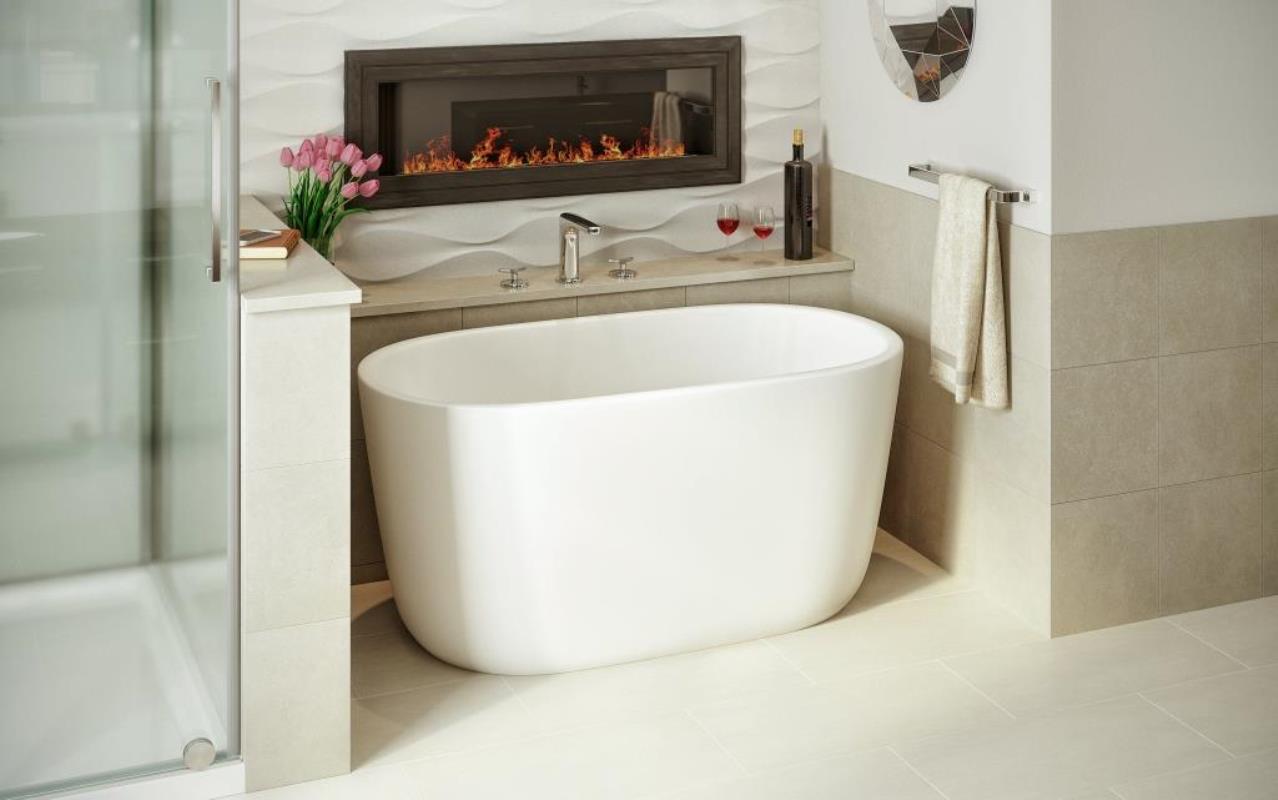 Aquatica Lullaby Nano 51.25" Matte White Small Freestanding Solid Surface Bathtub