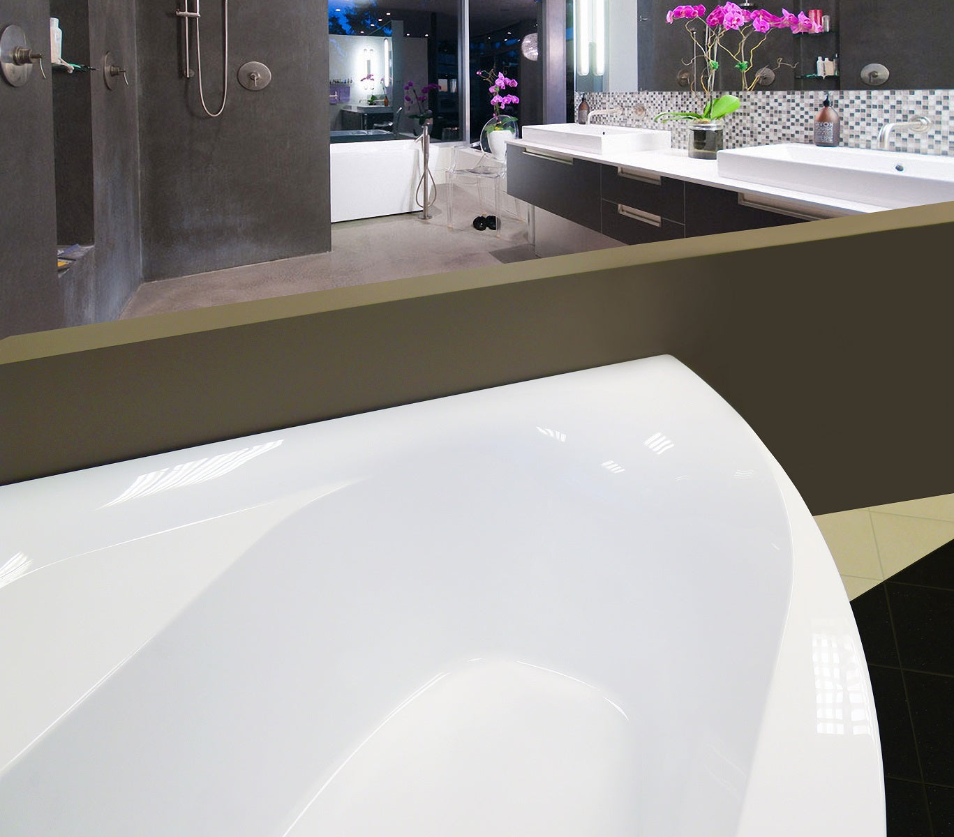 Aquatica Olivia-B White Small Acrylic Corner Freestanding Soaking Bathtub