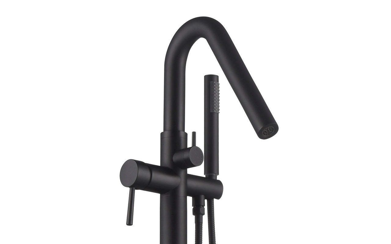 Colonna-120 Floor Mounted Tub Filler – Black