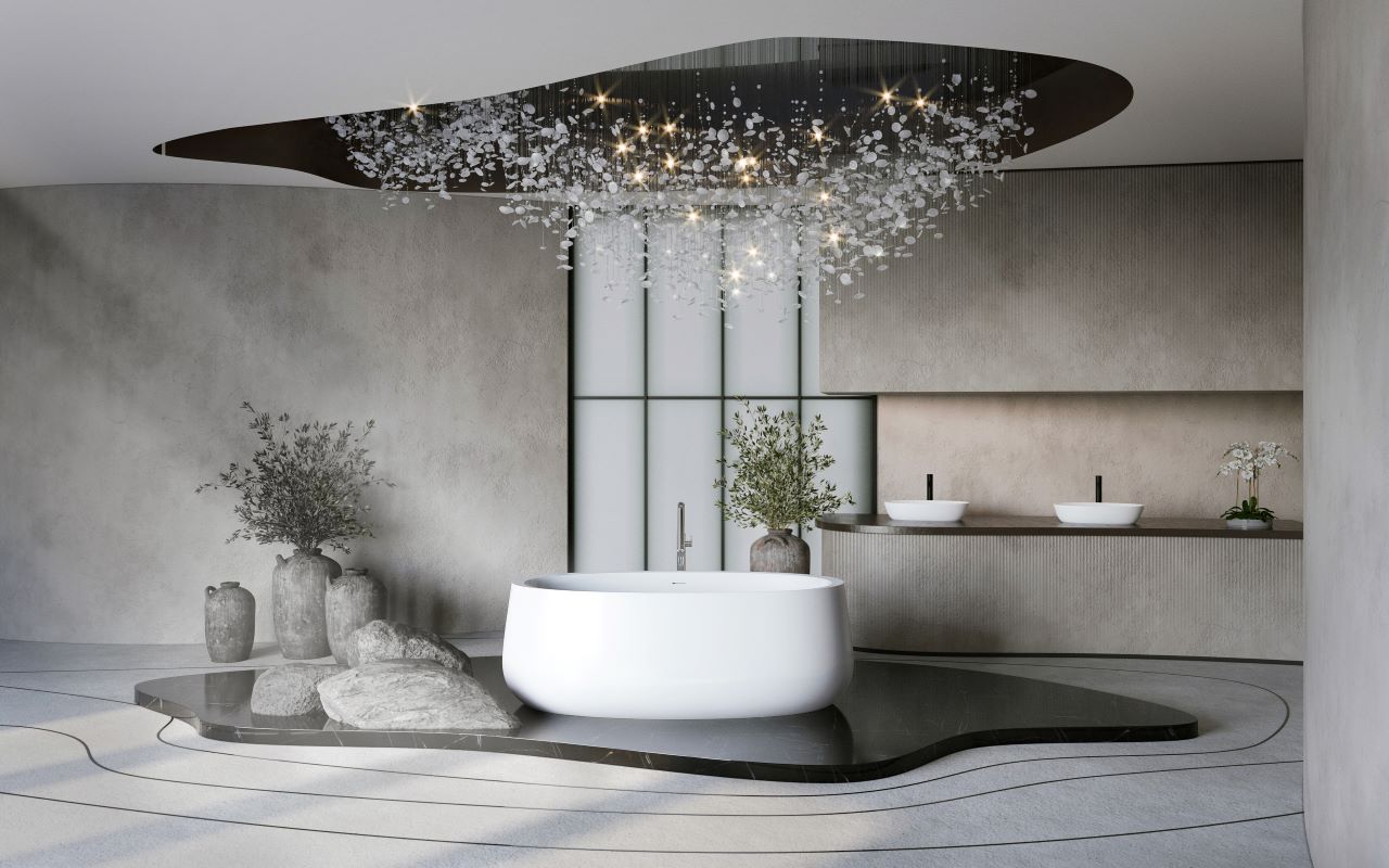 Leah Premium White Freestanding Solid Surface Bathtub
