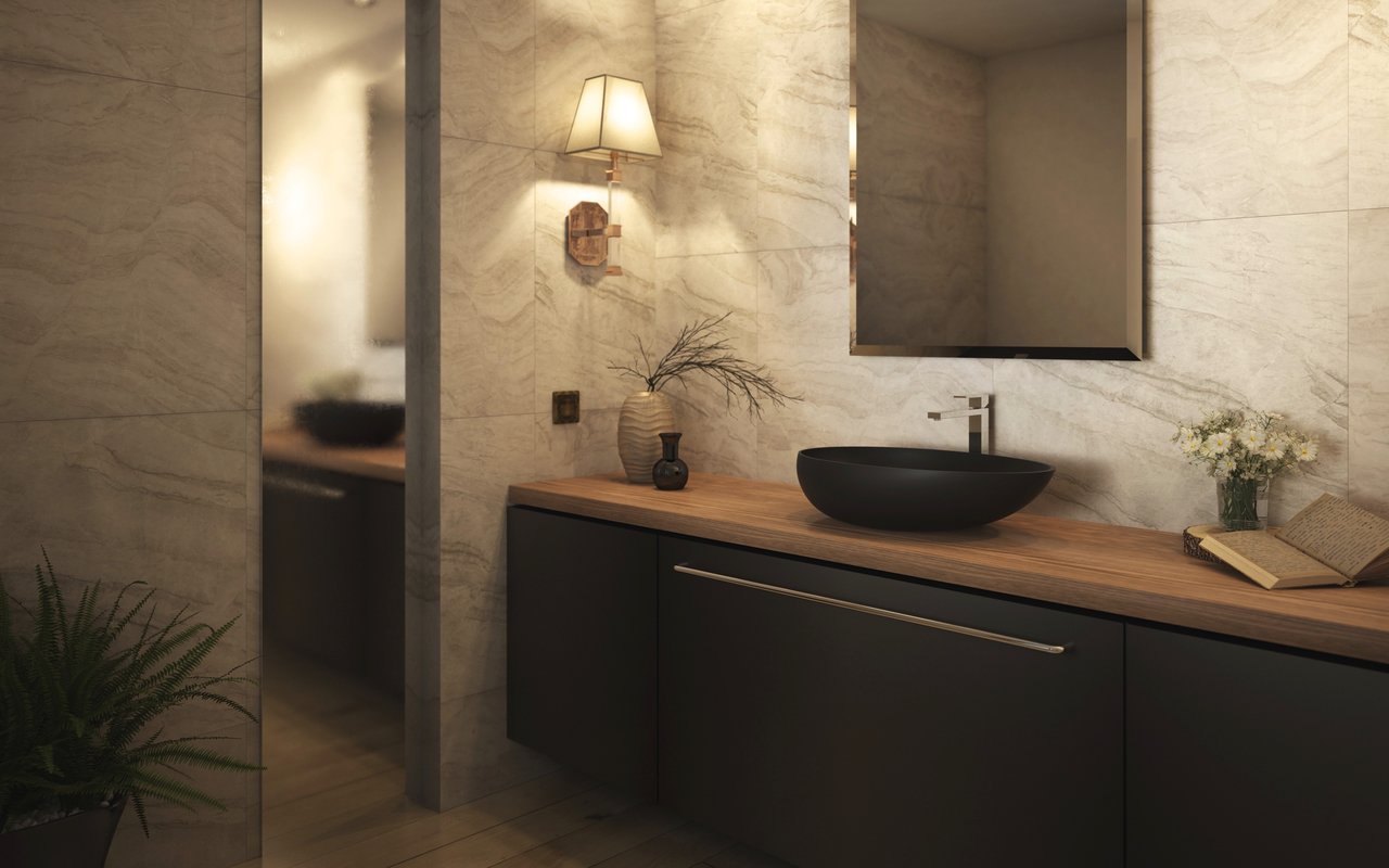 Spoon 2 Black Stone Vessel Sink