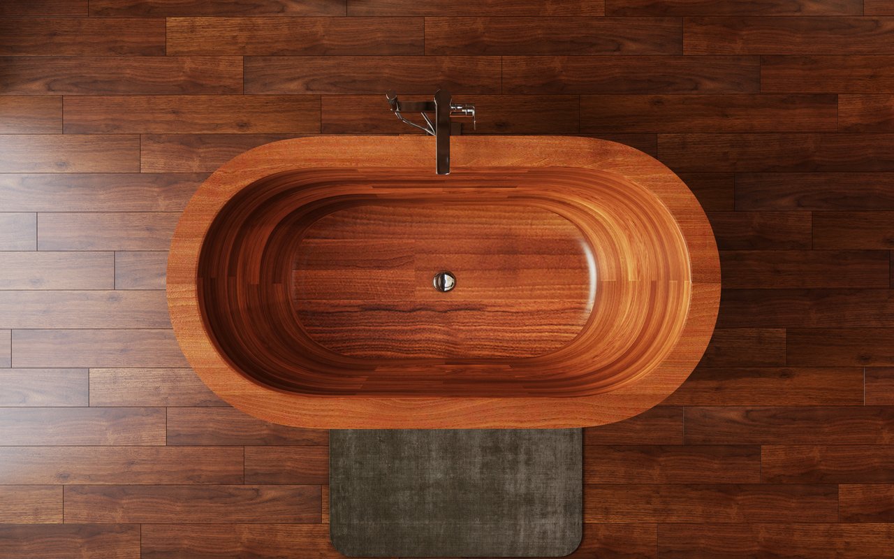 Aquatica Karolina Wood Freestanding SoTub In American Walnut