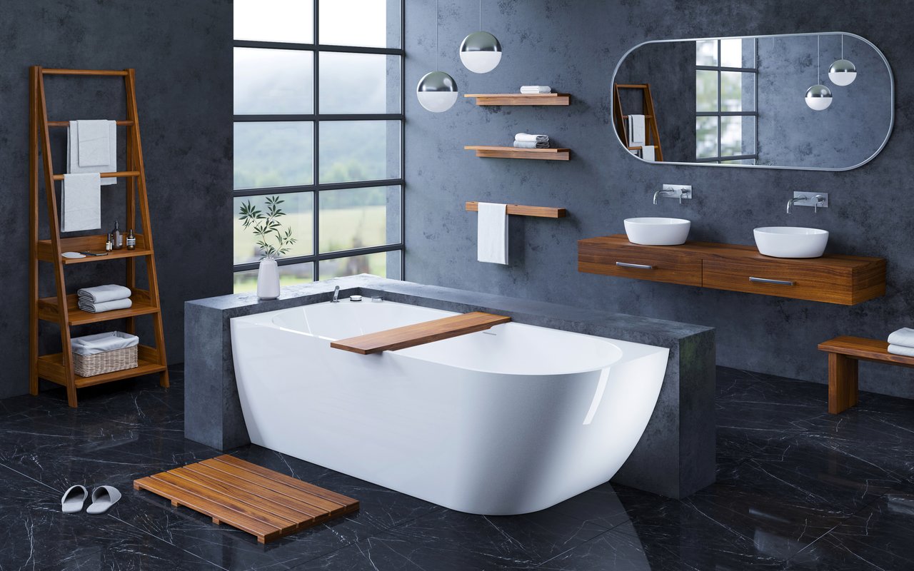 Aquatica Universal 36.25" Waterproof Iroko Wood Bathtub Tray