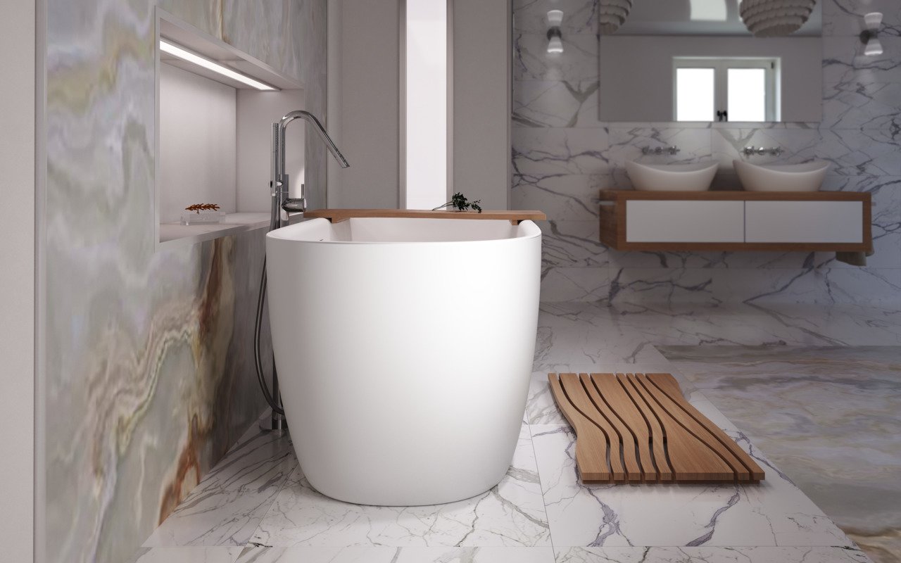 Lullaby 2-Wht Stone Bathtub