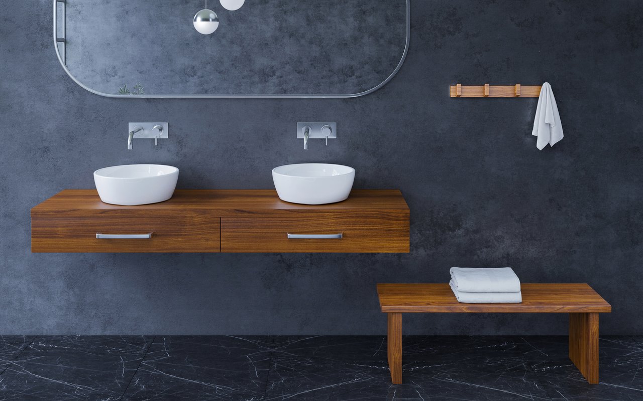 Aquatica Universal Iroko Waterproof Bathroom Bench 39.25"