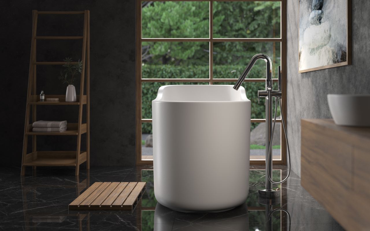 Aquatica True Ofuro Nano White Freestanding Japanese Soaking Bathtub