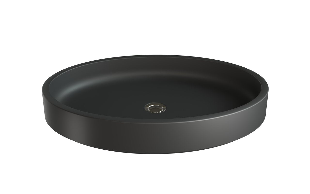 Solace Black Oval Stone Vessel Sink