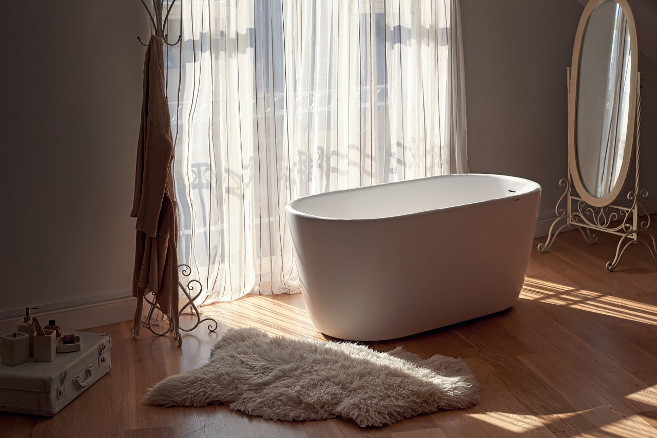 Aquatica Lullaby-Mini-Wht™ Freestanding Solid Surface Bathtub