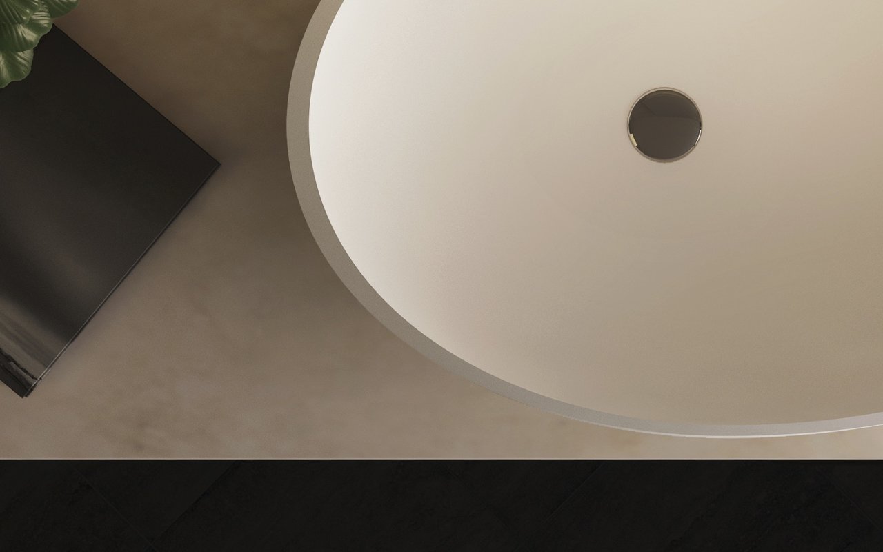 Lotus White Stone Vessel Sink