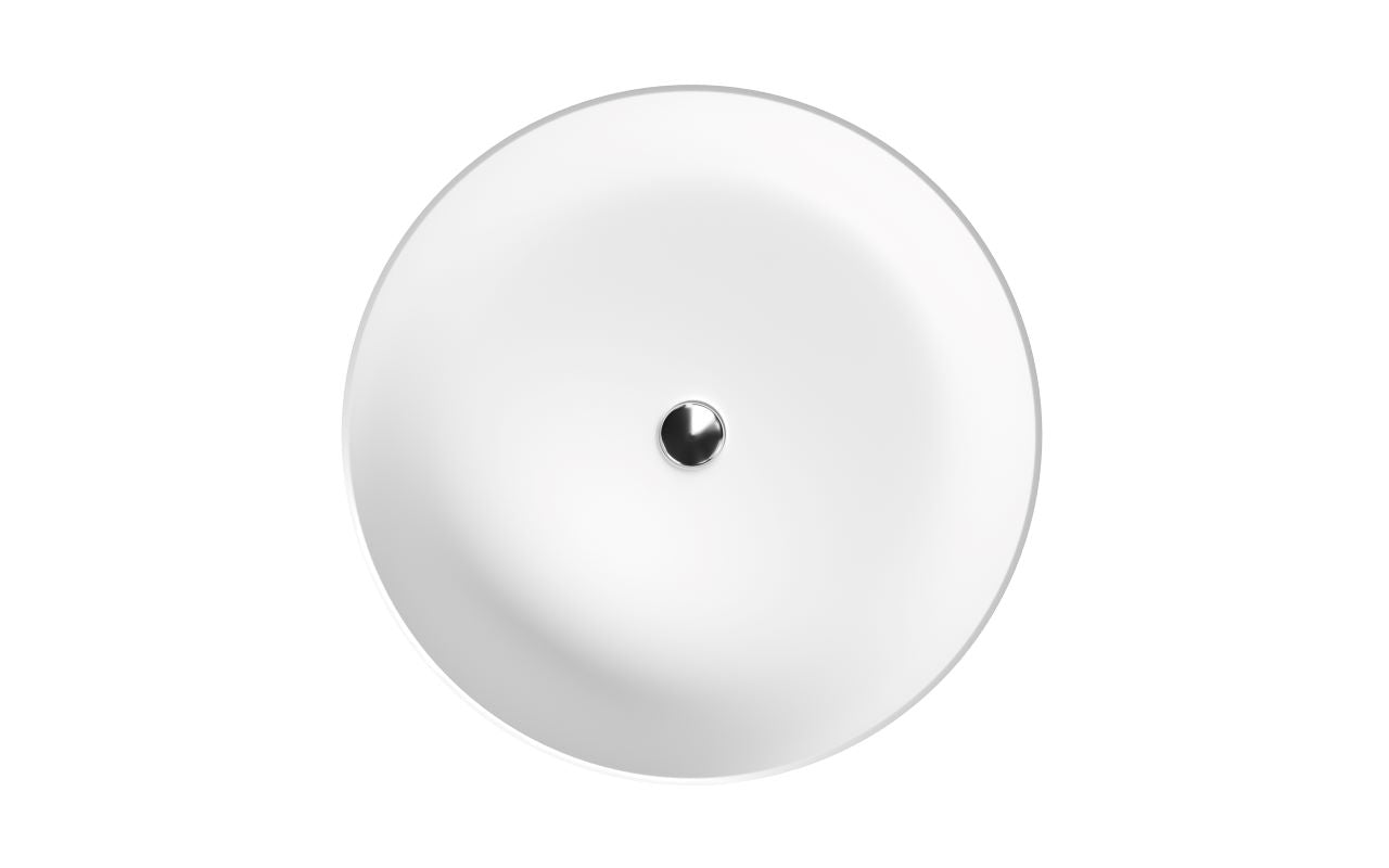Aurora Gunmetal-White Round Stone Vessel Sink