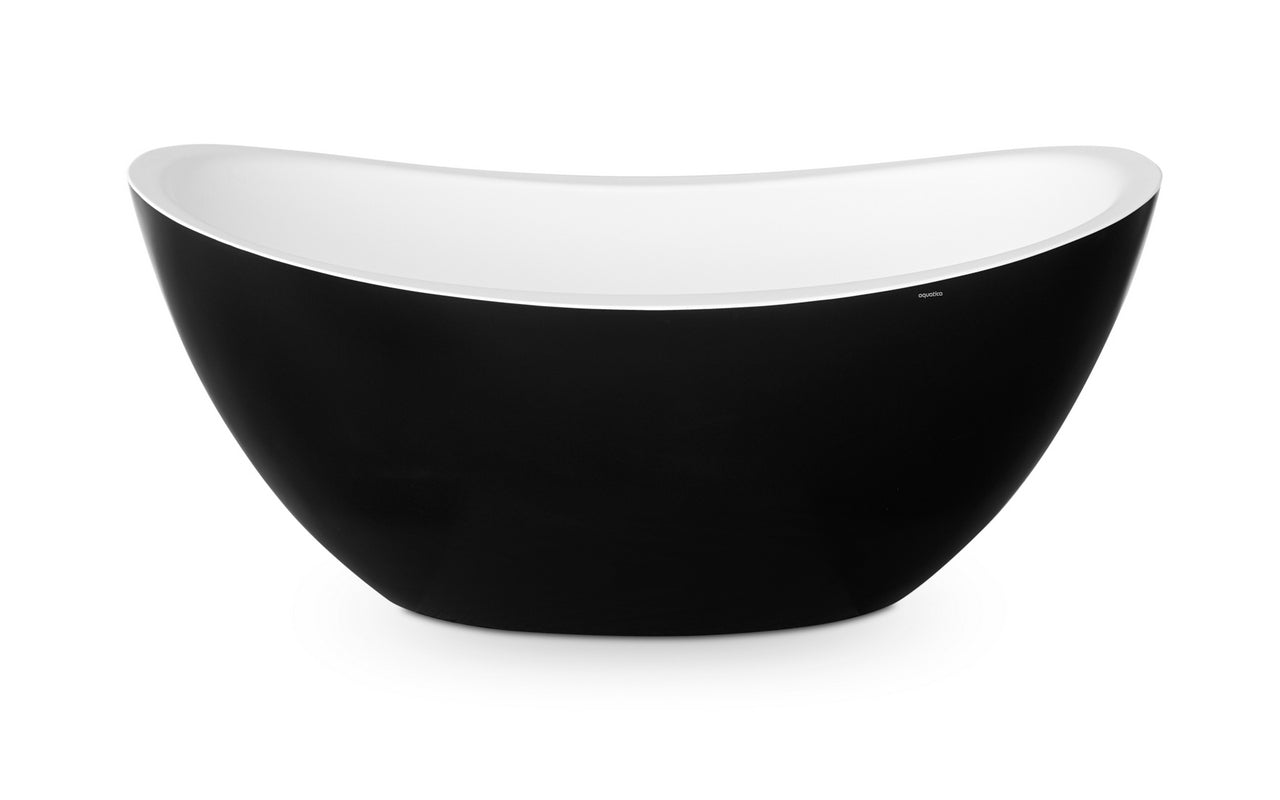 Lillian Blck-Wht Freestanding Stone Bathtub