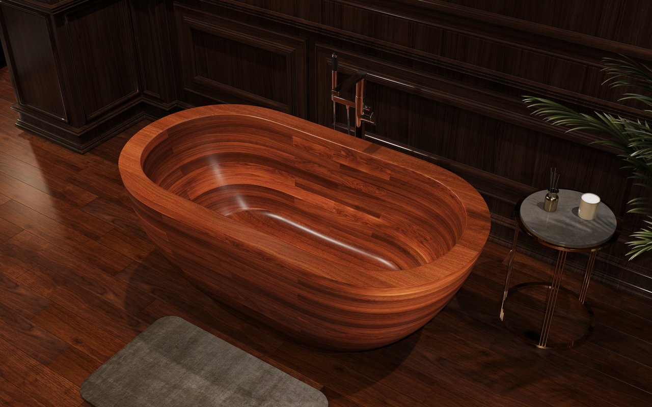 Aquatica Karolina Wood Freestanding SoTub In American Walnut