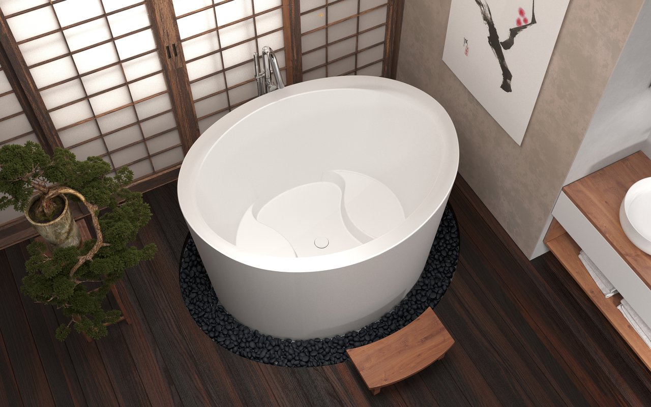 Aquatica True Ofuro Duo Freestanding DurateX™ Japanese Soaking Bathtub