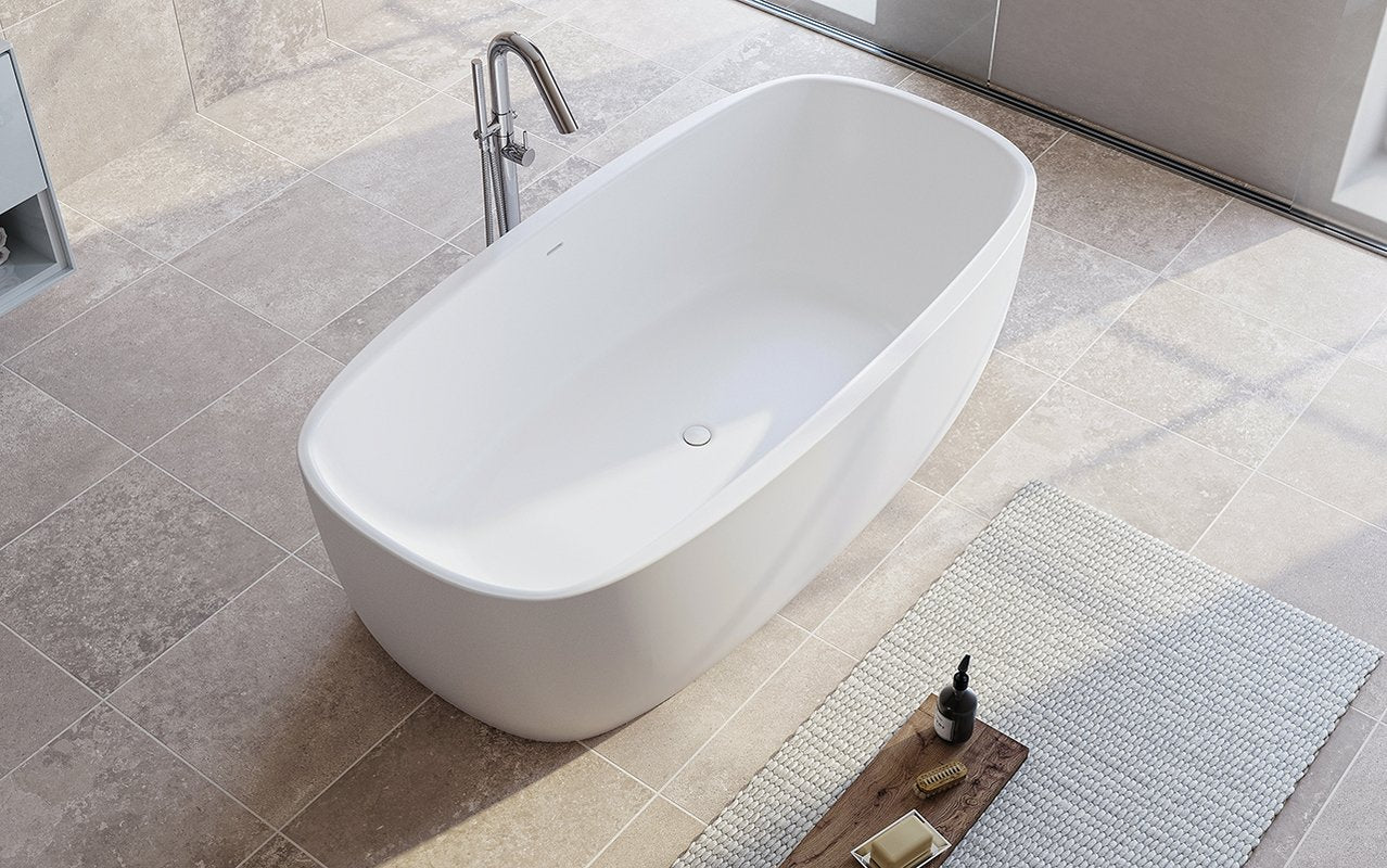 Aquatica Coletta White Freestanding Solid Surface Bathtub