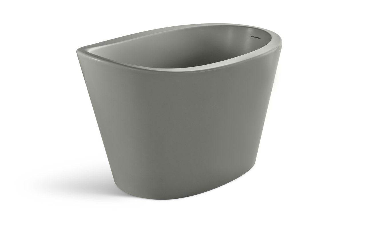 Aquatica True Ofuro Grey Freestanding Concrete Stone Japanese Soaking Bathtub