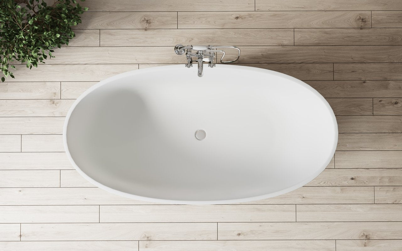 Aquatica Corelia Moss Green-White Stone Bathtub