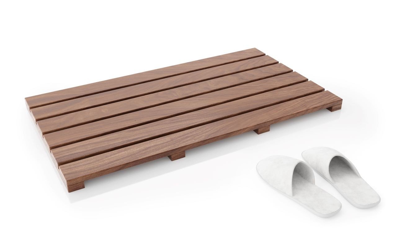 Aquatica Universal 33.5" Waterproof American Walnut Wood Bath Shower Floor Mat