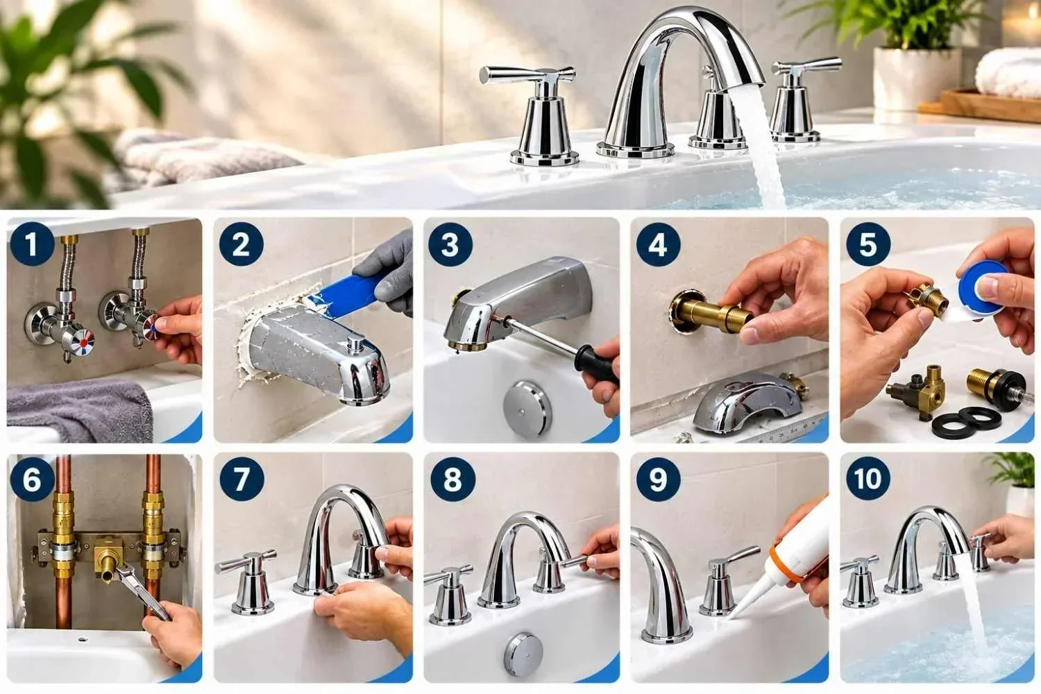 How to Install a Bathtub Faucet or Replace an Old One?